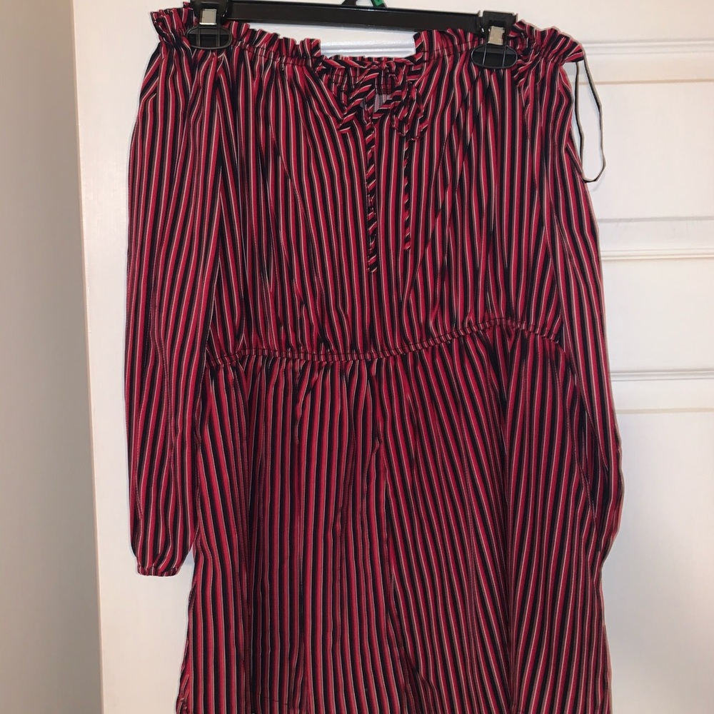 Off the shoulder striped romper